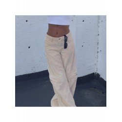 Ladies Patchwork Corduroy Low Rise Trousers