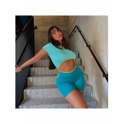 Summer Hollowed Out Contrast Color Women's Rompers  Summer Hollowed Out Contrast Color Women's Rompers