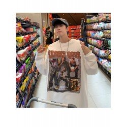 Men's Loose Street Printing Long Sleeve T Shirt Men's Loose Street Printing Long Sleeve T Shirt