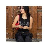  Summer 2024 Round Neck Hot Drilling Crop Vest