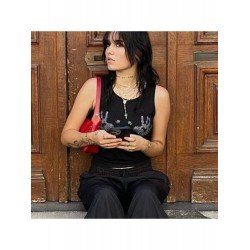  Summer 2024 Round Neck Hot Drilling Crop Vest