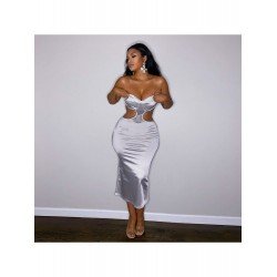 Sexy Pure Color Strapless Backless Dress  Sexy Pure Color Strapless Backless Dress