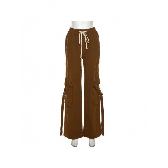 Ladies Wide Leg Cargo Jean Trousers