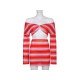 Off The Shoulder Striped Cropped Top And Skirt Sets