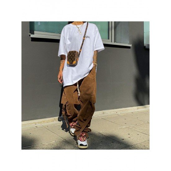 Ladies Wide Leg Cargo Jean Trousers