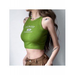 Letter Embroidery Cropped Tank Tops For Ladies Letter Embroidery Cropped Tank Tops For Ladies