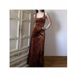 Vintage Square Neck Backless Sleeveless Maxi Dresses Vintage Square Neck Backless Sleeveless Maxi Dresses