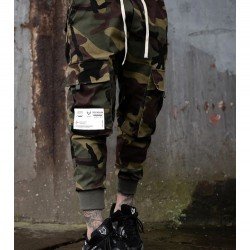 Camouflage N Pockets Solid Long Pant Trousers For Men