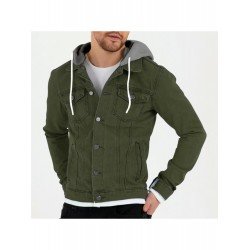 Leisure Hooded Pure Color Men's Jacket  Leisure Hooded Pure Color Men's Jacket