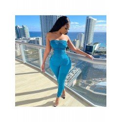 Spring Skinny Backless Bandage Women's Sleeveless Jumpsuit  Spring Skinny Backless Bandage Women's Sleeveless Jumpsuit