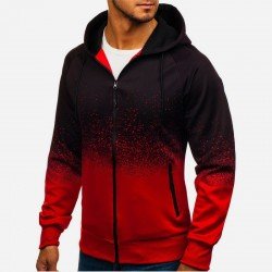 Gradient Color Casual Hooded Coats For Men Gradient Color Casual Hooded Coats For Men