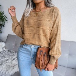 Cozy Solid Bat Sleeve Pullover Sweaters