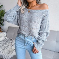 Cozy Solid Bat Sleeve Pullover Sweaters