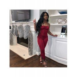 Spring Skinny Backless Bandage Women's Sleeveless Jumpsuit  Spring Skinny Backless Bandage Women's Sleeveless Jumpsuit