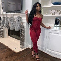 Spring Skinny Backless Bandage Women's Sleeveless Jumpsuit
