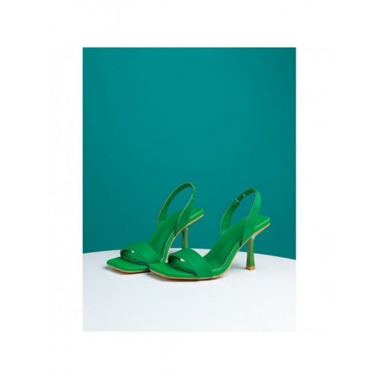 Easy Matching Solid Buckle Strap Heeled Sandals 