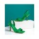 Easy Matching Solid Buckle Strap Heeled Sandals 