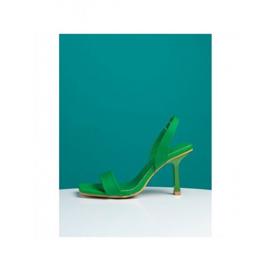 Easy Matching Solid Buckle Strap Heeled Sandals 