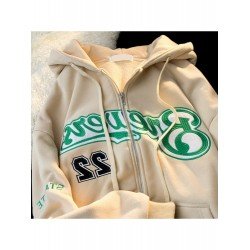  Winter Letter Embroidery Hooded Women's Coats