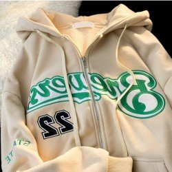  Winter Letter Embroidery Hooded Women's Coats