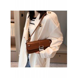 PU Pure Color Baguette Bag For Women   PU Pure Color Baguette Bag For Women