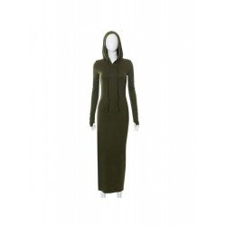 Casual Zip Solid Hooded Collar Long Sleeve Dresses Casual Zip Solid Hooded Collar Long Sleeve Dresses