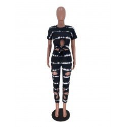 Cut Out Printed Casual 2piece Trouser Sets Cut Out Printed Casual 2piece Trouser Sets