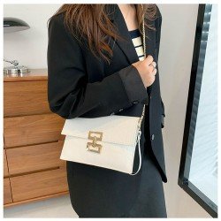 Versatile Solid Black Chain Ladies Shoulder Bags