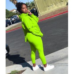 Casual Pure Color Hooded Women's Two-Piece Set  Casual Pure Color Hooded Women's Two-Piece Set