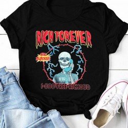 Funny Skull Graphic Short Sleeve T Shirts For Women