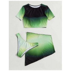 Sexy New Gradient Color Three-Piece Swimsuit