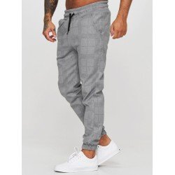 Casual Plaid Drawstring Men Long Pants Casual Plaid Drawstring Men Long Pants