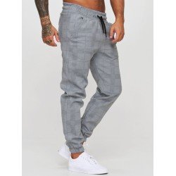 Casual Plaid Drawstring Men Long Pants Casual Plaid Drawstring Men Long Pants