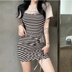 Casual Striped 2 Piece Dresses Sets For Summer