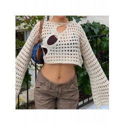 Pure Color Hollowed Out Knitting Undershirt  Pure Color Hollowed Out Knitting Undershirt