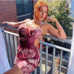  Sexy Backless Print Bandage Women's Hip Dress