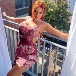  Sexy Backless Print Bandage Women's Hip Dress