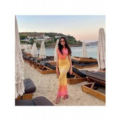 Beach Gradient Color Cut Out Sleeveless Maxi Dress Beach Gradient Color Cut Out Sleeveless Maxi Dress