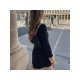  2024 Contrast Color Ruffled Women's Long Sleeve Dress