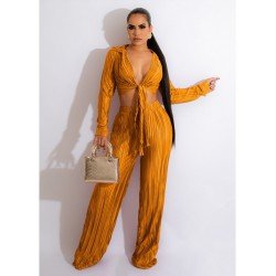 Women's Sexy Pleated Pure Color Trouser Sets  Women's Sexy Pleated Pure Color Trouser Sets