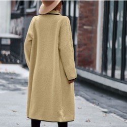 Spring White Pocket Long Sleeve Cardigan Coats 