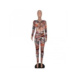 Leopard Tie Wrap Long Sleeve Jumpsuits For Women Leopard Tie Wrap Long Sleeve Jumpsuits For Women