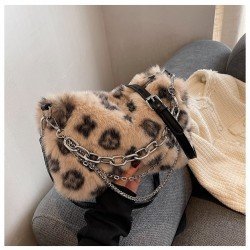 Casual Leopard Plush Shoulder Bags