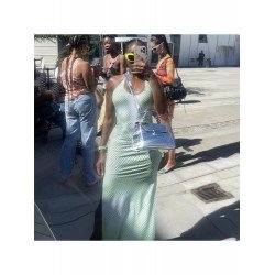 Sexy Summer Dots Printed Slit Halter Dress Sexy Summer Dots Printed Slit Halter Dress