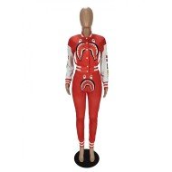  Shark Printing Baseball Coat And Trouser Sets For Women