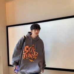  Casual Versatile Letter Printing Long Sleeve Men's Hoodie