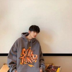  Casual Versatile Letter Printing Long Sleeve Men's Hoodie