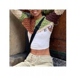 Ladies Ruched Color Blocking Cropped Tops  Ladies Ruched Color Blocking Cropped Tops