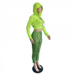  Casual Leopard Print Women's Trouser Three-Piece Set