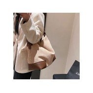 Versatile Vintage Casual Black Patchwork Tote Bags